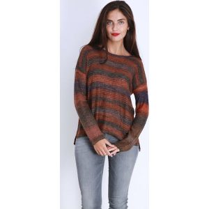 Sweter w kolorze brązowo-pomarańczowym. Brązowe swetry klasyczne marki DN.SIXTYSEVEN, z wełny. W wyprzedaży za 65,95 zł.