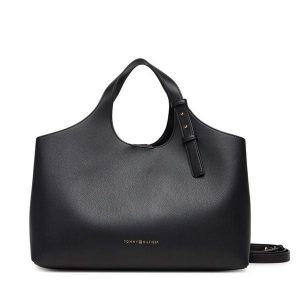 Torebka Tommy Hilfiger. Czarne torebki klasyczne TOMMY HILFIGER, bez wzorów, bez dodatków. Za 649,99 zł.