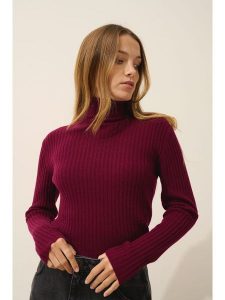 Just Cashmere Kaszmirowy golf "Miraya" w kolorze bordowym rozmiar: L. Czerwone golfy Just Cashmere, bez wzorów, z kaszmiru. Za 326,56 zł.