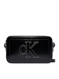 Calvin Klein Torebka Bold Ck Outline Camera Bag LV04F3685G Czarny. Czarne listonoszki Calvin Klein, bez wzorów, ze skóry, bez dodatków. Za 329,99 zł.