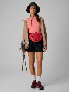 4F Spodenki trekkingowe szybkoschnące damskie - czarne XXL. Czarne szorty 4f, bez wzorów, z materiału. Za 169,99 zł.