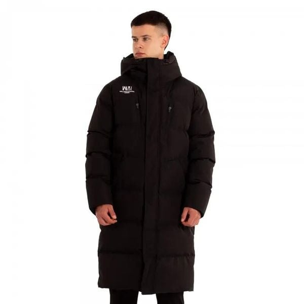 Długa kurtka William Martin Manchester Black. Czarne kurtki SOFTEE, bez wzorów, z puchu, bez kaptura. Za 466,99 zł.