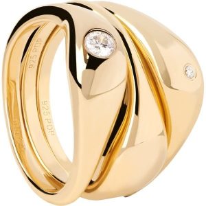 P D Paola Pierścionek P D Paola The New Essentials - pozłacany i 925 sterling silver i srebro Pierścionki 1 ct Damski. Szare pierścionki P D Paola, z cyrkonią, pozłacane. Za 562,99 zł.