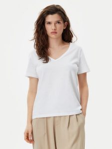 Gap T-Shirt 740140-02 Biały Regular Fit. Białe t-shirty GAP, xl, bez wzorów, z bawełny, bez kołnierzyka, bez ramiączek. Za 79,99 zł.