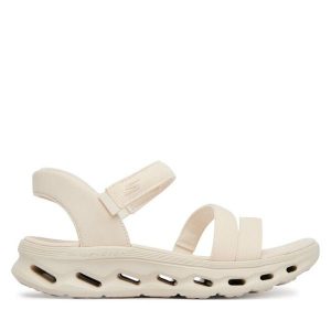 Sandały Skechers. Brązowe sandały Skechers, bez wzorów, bez obcasa, na płaskiej podeszwie, bez zapięcia. Za 379,99 zł.