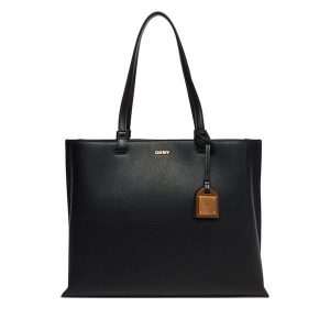 Torebka DKNY. Czarne shopper bag DKNY, bez wzorów, bez dodatków. Za 789,99 zł.