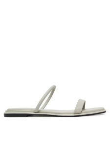 Calvin Klein Klapki Flat Sandal Squared 2-Bar Lth HW0HW02532 Beżowy. Brązowe klapki Calvin Klein, bez wzorów, ze skóry, bez obcasa. Za 219,99 zł.