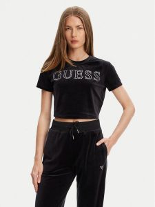 Guess T-Shirt V3BI01 K0232 Czarny Regular Fit. Czarne bluzki Guess, xl, z aplikacjami, z syntetyku, bez kołnierzyka, bez ramiączek. Za 199,99 zł.