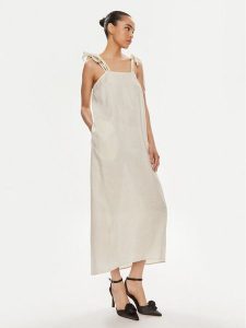Max Mara Leisure Sukienka codzienna Senna 2416221038 Écru Relaxed Fit. Kombinezony Max Mara Leisure, bez wzorów, ze lnu, bez kołnierzyka, bez ramiączek. Za 489,99 zł.