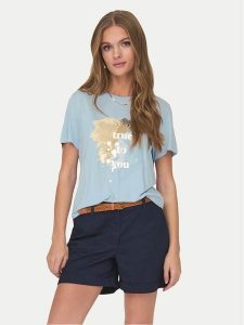 ONLY T-Shirt 15303212 Błękitny Regular Fit. Niebieskie t-shirty ONLY, xs, bez wzorów, z syntetyku, bez kołnierzyka, bez ramiączek. Za 79,99 zł.