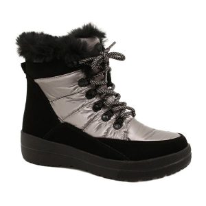 Czarne Śniegowce Waterproof Caprice 26240-29 032 Czarne. Czarne buty zimowe z materiału, bez obcasa, bez zapięcia. W wyprzedaży za 184,76 zł.