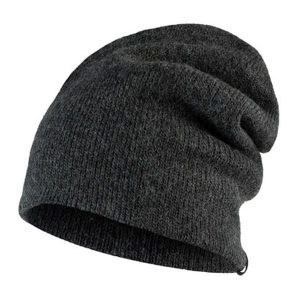 Czapka z bawełną Knitted Jarn. Szare czapki Buff, bez wzorów, z bawełny, sportowe. W wyprzedaży za 99,30 zł.