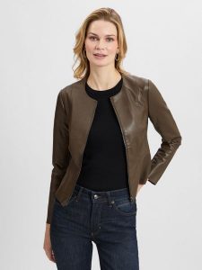 Zero Marynarka Kobiety brązowy, 42. Brązowe marynarki i żakiety Zero, bez wzorów, ze skóry, eleganckie. Za 329,95 zł.