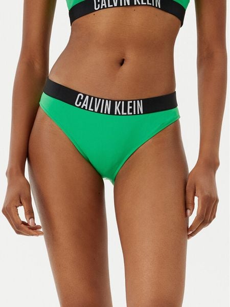 Calvin Klein Swimwear Dół od bikini KW0KW02856 Zielony. Zielone bikini Calvin Klein Swimwear, bez wzorów, z syntetyku. Za 199,99 zł.