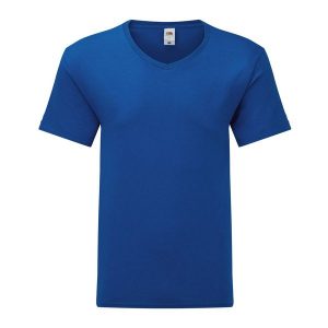 Koszulka Unisex Dla Dorosłych Z Dekoltem W Serek. Niebieskie bluzki FRUIT OF THE LOOM, xl, bez wzorów, sportowe, bez kołnierzyka, bez ramiączek. Za 49,99 zł.