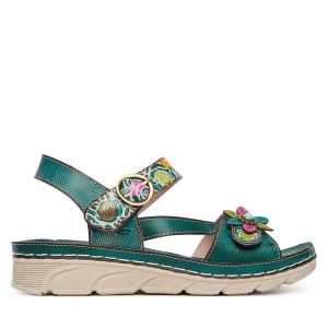 Sandały Laura Vita. Niebieskie sandały LAURA VITA, bez wzorów, bez obcasa, na płaskiej podeszwie, bez zapięcia. Za 389,99 zł.