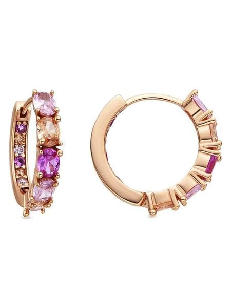 Luxenter Kolczyki-kreole z cyrkoniami rozmiar: onesize. Czerwone kolczyki Luxenter, z cyrkonią, srebrne. Za 200,60 zł.