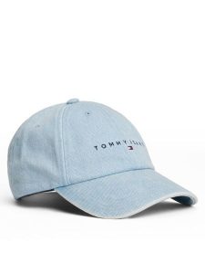 Tommy Jeans Czapka z daszkiem Linear Denim Cap AW0AW17912 Błękitny. Niebieskie czapki Tommy Jeans, bez wzorów, z bawełny. Za 119,99 zł.
