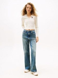 TOMMY JEANS Kardigan w kolorze kremowym rozmiar: S. Brązowe kardigany Tommy Jeans, z jeansu. Za 333,81 zł.