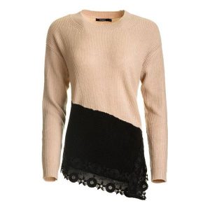 Desigual Sweter Damski Reia M Różowy. Swetry klasyczne marki Desigual. W wyprzedaży za 275,00 zł.