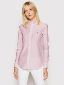 Polo Ralph Lauren Koszula Oxford 211664416 Różowy Slim Fit. Czerwone koszule Polo Ralph Lauren, xl, bez wzorów, z bawełny, bez kołnierzyka, bez ramiączek. Za 469,99 zł.