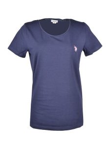 U.S. Polo Assn. Koszulka w kolorze granatowym rozmiar: M. Niebieskie bluzki U.S. Polo Assn., m, bez wzorów, bez kołnierzyka, bez ramiączek. Za 87,81 zł.