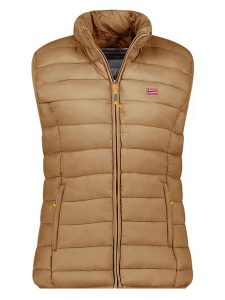 Geographical Norway Kamizelka pikowana "Vatikolor" w kolorze szarobrązowym rozmiar: M. Brązowe kamizelki Geographical Norway, m, bez wzorów, bez kołnierzyka, bez ramiączek, bez kaptura. Za 118,01 zł.