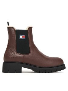 Tommy Jeans Sztyblety Tjw Chelsea Boot Wl EN0EN02826 Brązowy. Brązowe botki Tommy Jeans, bez wzorów, z jeansu, bez obcasa, na płaskiej podeszwie, bez zapięcia. Za 519,99 zł.