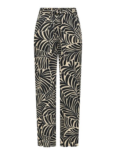 ONLY Spodnie w kolorze beżowo-czarnym rozmiar: 38. Brązowe spodnie z wysokim stanem ONLY, bez wzorów, z materiału, z podwyższonym stanem. Za 65,69 zł.