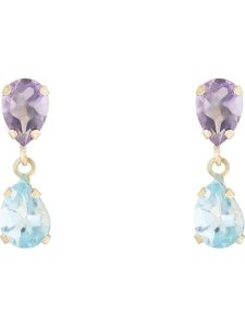OR ÉCLAT Złote kolczyki-wkrętki "Gouttes amethyste topaze" z ametystami i topazami rozmiar: onesize. Różowe kolczyki OR ÉCLAT, z ametystem, złote. Za 390,00 zł.