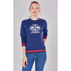 Bluza w kolorze granatowym. Niebieskie bluzy marki Jimmy Sanders, z nadrukiem. W wyprzedaży za 97,95 zł.