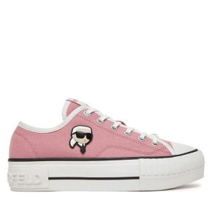 Trampki KARL LAGERFELD. Czerwone trampki KARL LAGERFELD, bez wzorów, bez zapięcia. Za 389,99 zł.