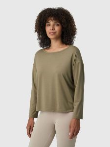 Les Lunes Koszulka "Nelaa" w kolorze khaki rozmiar: XL. Brązowe bluzki Les Lunes, xl, bez wzorów, bez kołnierzyka, bez ramiączek. Za 126,99 zł.