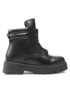 Jenny Fairy Botki WS5870-01 Czarny. Czarne botki Jenny Fairy, bez wzorów, ze skóry, bez obcasa, na płaskiej podeszwie, bez zapięcia. Za 199,99 zł.