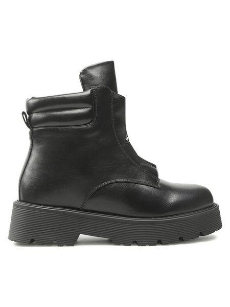 Jenny Fairy Botki WS5870-01 Czarny. Czarne botki Jenny Fairy, bez wzorów, ze skóry, bez obcasa, na płaskiej podeszwie, bez zapięcia. Za 199,99 zł.