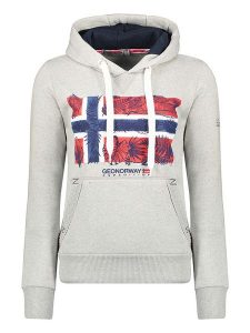 Geographical Norway Bluza "Gpalm" w kolorze szarym rozmiar: M. Szare bluzy Geographical Norway, m, bez wzorów, z bawełny, z kapturem. Za 109,78 zł.