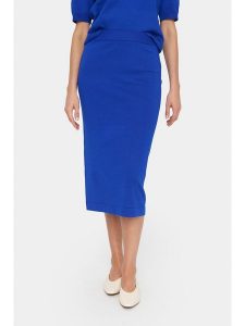 SAINT TROPEZ Spódnica "Mila" w kolorze niebieskim rozmiar: XL. Niebieskie spódnice Saint Tropez, na co dzień, xl, bez wzorów, midi. Za 118,56 zł.