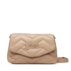 Torebka Guess. Brązowe listonoszki Guess, z aplikacjami, bez dodatków. Za 264,99 zł.