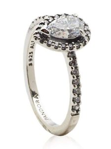 Pandora Srebrny pierścionek z kryształami rozmiar: 54. Szare pierścionki Pandora, z kryształem, srebrne. Za 244,80 zł.