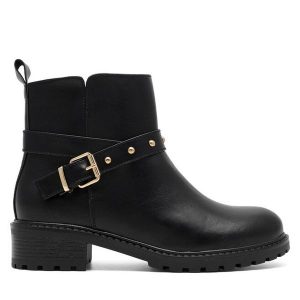 Botki JENNY. Brązowe botki Jenny, bez wzorów, bez obcasa, na szpilce, bez zapięcia. Za 159,99 zł.