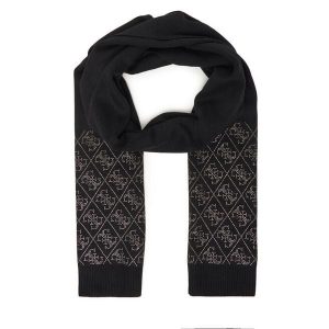 Szalik Guess. Czarne szaliki Guess, z aplikacjami. Za 299,99 zł.