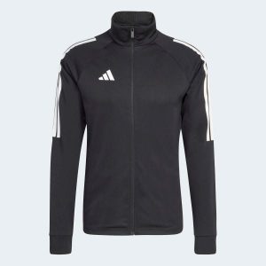 Bluza piłkarska treningowa ADIDAS Sereno 26. Czarne kurtki ADIDAS, xl, bez wzorów, z dresówki, bez kaptura. Za 199,99 zł.