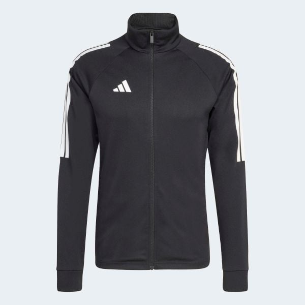 Bluza piłkarska treningowa ADIDAS Sereno 26. Czarne kurtki ADIDAS, xl, bez wzorów, z dresówki, bez kaptura. Za 199,99 zł.