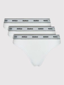 Hugo Komplet 3 par stringów 50469681 Biały. Białe komplety bielizny Hugo, bez wzorów, z bawełny. Za 109,99 zł.