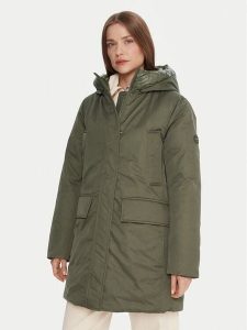 Tommy Hilfiger Parka WW0WW46533 Zielony Relaxed Fit. Zielone płaszcze TOMMY HILFIGER, xs, bez wzorów, z bawełny, bez kaptura. Za 939,99 zł.