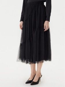 TWINSET Spódnica tiulowa 252LI2RAA Czarny Regular Fit. Czarne spódnice Twinset, s, bez wzorów, z syntetyku, midi. Za 459,99 zł.