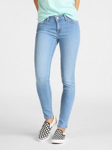 Lee Dżinsy - Skinny fit - w kolorze błękitnym rozmiar: W29/L33. Niebieskie jeansy Lee, z aplikacjami. Za 122,67 zł.