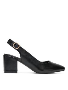 Clara Barson Sandały WS23070-01 Czarny. Czarne sandały Clara Barson, bez wzorów, ze skóry, bez obcasa, na słupku, bez zapięcia. Za 129,99 zł.