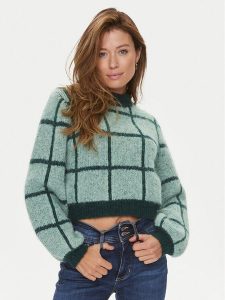 Guess Sweter Nadia W3BR78 Z3BP0 Zielony Regular Fit. Zielone swetry klasyczne Guess, l, z syntetyku, bez kołnierzyka. Za 329,99 zł.
