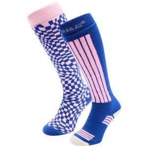 Skarpety narciarskie - Damskie - 2 pary - Ballpoint Blue. Niebieskie skarpetki POEDERBAAS, bez wzorów, z elastanu. Za 177,72 zł.